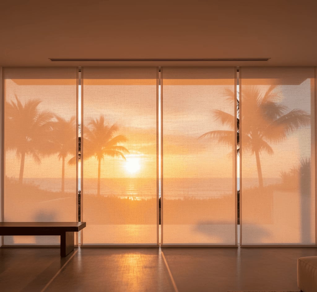 Sliding panel shades